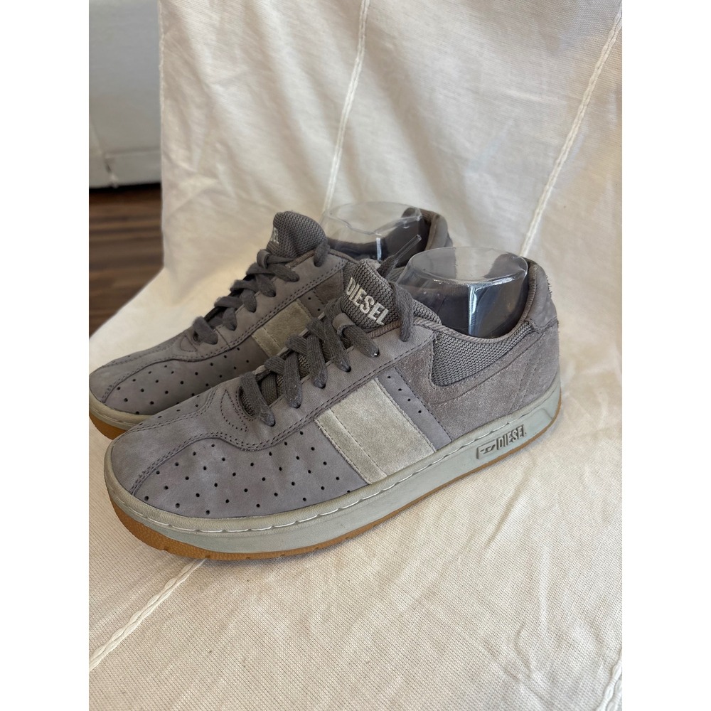 Diesel Footwear Stock 351349 Lo Gray Leather Suede Sneakers Mens Size 8
